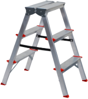 Double-Side Aluminium Step Ladder / N[Trepte]: 3; L[cm]: 72; Hp[cm]: 65