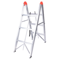 Double Folding Aluminium Ladder EvoTools® / N[steps]: 2x3; Hu[cm]: 113; Ht[cm]: 123